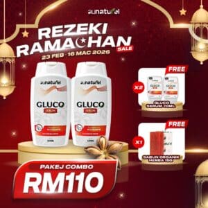 GLUCO SERUM REZEKI RAMADHAN 2 BTL 120ML PAKEJ COMBO