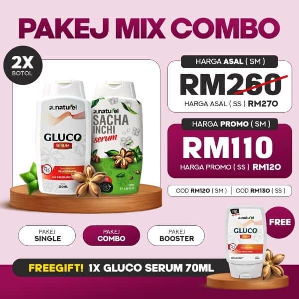 SACHA INCHI SERUM & GLUCO SERUM PAKEJ MIX COMBO