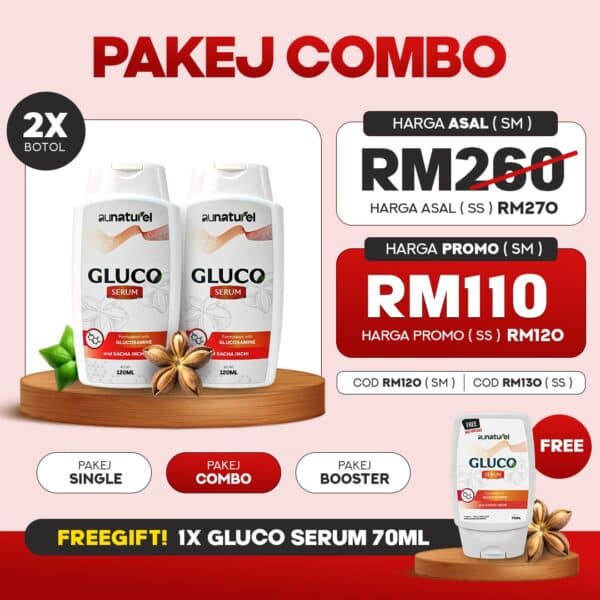 GLUCO SERUM 2 BTL 120ML PAKEJ COMBO